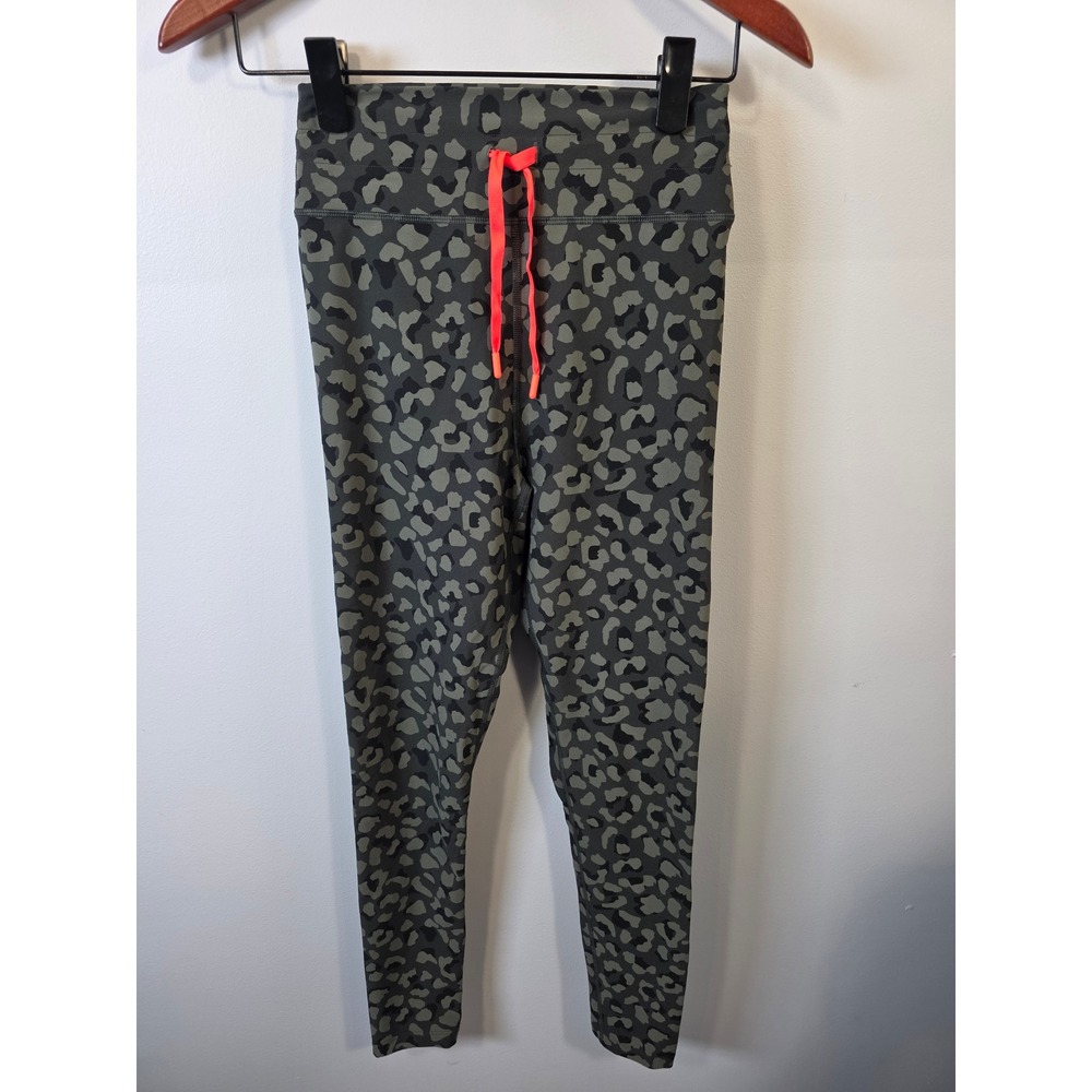White Fox Boutique SDX WFA Leopard Print Leggings Olive Green Neon Orange Small